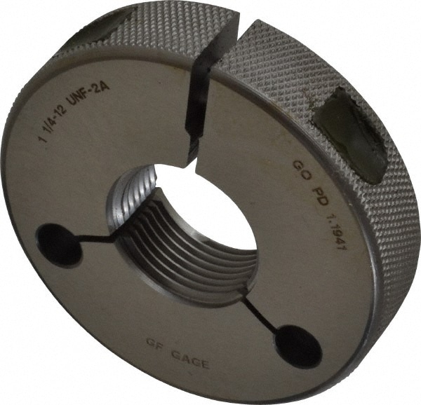 GF Gage R1250122AGK Threaded Ring Gage: 1-1/4-12 Thread, UNF, Class 2A, Go Image