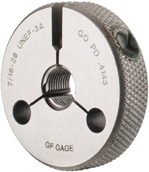 GF Gage R0437283AGK Threaded Ring Gage: 7/16-28 Thread, UNEF, Class 3A, Go Image