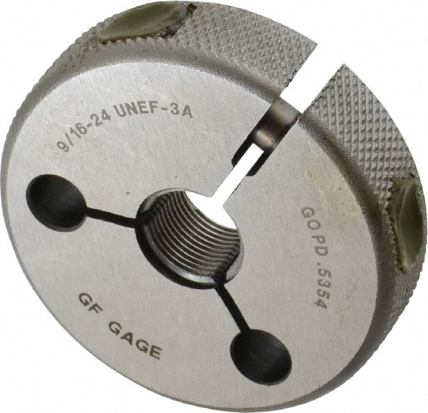 GF Gage R0562243AGK Threaded Ring Gage: 9/16-24 Thread, UNEF, Class 3A, Go Image