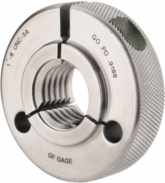 GF Gage R1000083AGK Threaded Ring Gage: 1-8 Thread, Class 3A, Go Image