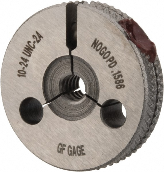 GF Gage R0190242AS Threaded Ring Gage: #10-24 Thread, UNC, Class 2A, Go & No Go Image