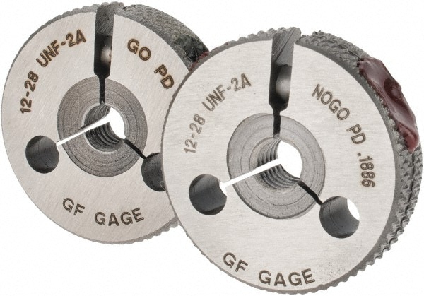 GF Gage R0216282AS Threaded Ring Gage: #12-28 Thread, UNF, Class 2A, Go & No Go Image