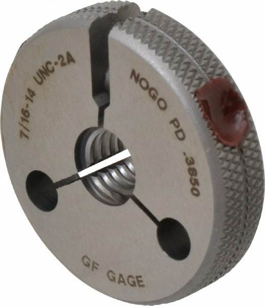 GF Gage R0437142AS Threaded Ring Gage: 7/16-14 Thread, UNC, Class 2A, Go & No Go Image