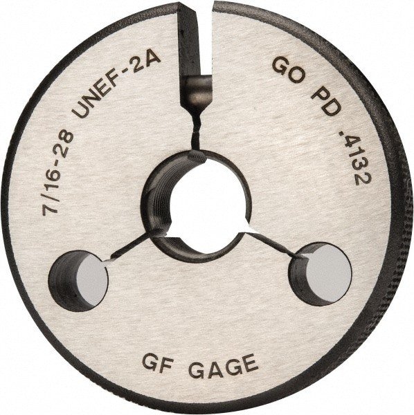 GF Gage R0437282AS Threaded Ring Gage: 7/16-28 Thread, UNEF, Class 2A, Go & No Go Image