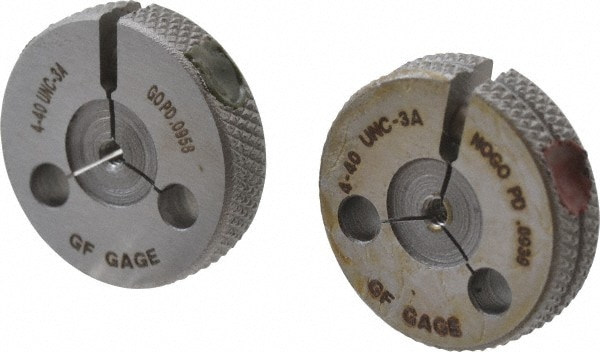 GF Gage R0112403AS Threaded Ring Gage: #4-40 Thread, UNC, Class 3A, Go & No Go Image