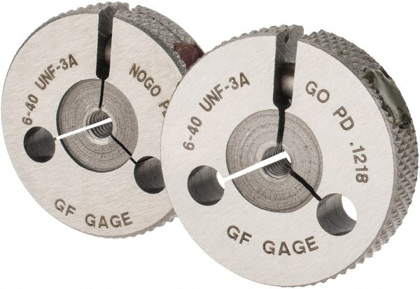 GF Gage R0138403AS Threaded Ring Gage: #6-40 Thread, UNF, Class 3A, Go & No Go Image