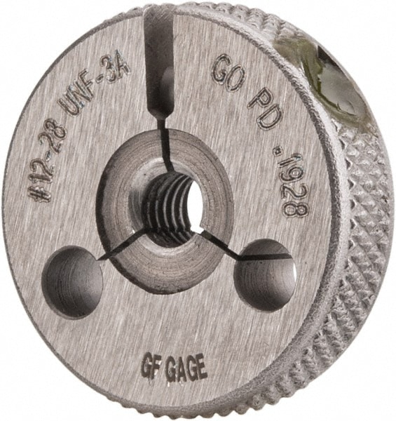 GF Gage R0216283AS Threaded Ring Gage: #12-28 Thread, UNF, Class 3A, Go & No Go Image