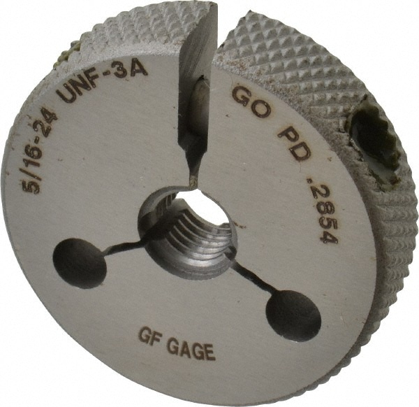 GF Gage R0312243AS Threaded Ring Gage: 5/16-24 Thread, UNF, Class 3A, Go & No Go Image