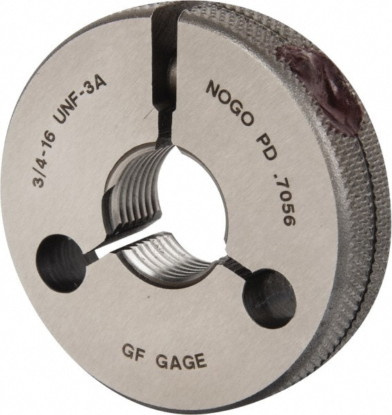 GF Gage R0750163AS Threaded Ring Gage: 3/4-16 Thread, UNF, Class 3A, Go & No Go Image