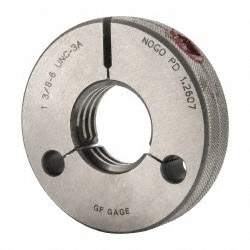 GF Gage R1375063AS Threaded Ring Gage: 1-3/8-6 Thread, Class 3A, Go & No Go Image