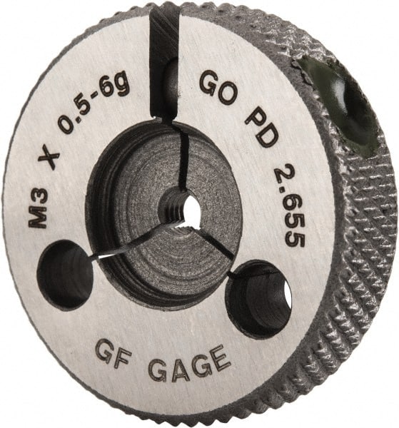 GF Gage R0300506GGK Threaded Ring Gage: M3 x 0.50 Thread, Metric, Class 6G, Go 