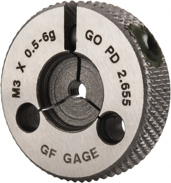 GF Gage R0300506GGK Threaded Ring Gage: M3 x 0.50 Thread, Metric, Class 6G, Go Image