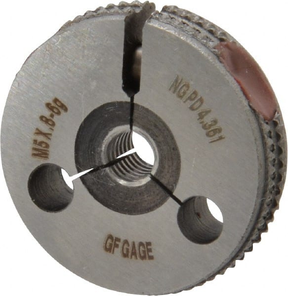 GF Gage R0500806GS Threaded Ring Gage: M5 x 0.80 Thread, Metric, Class 6G, Go & No Go 