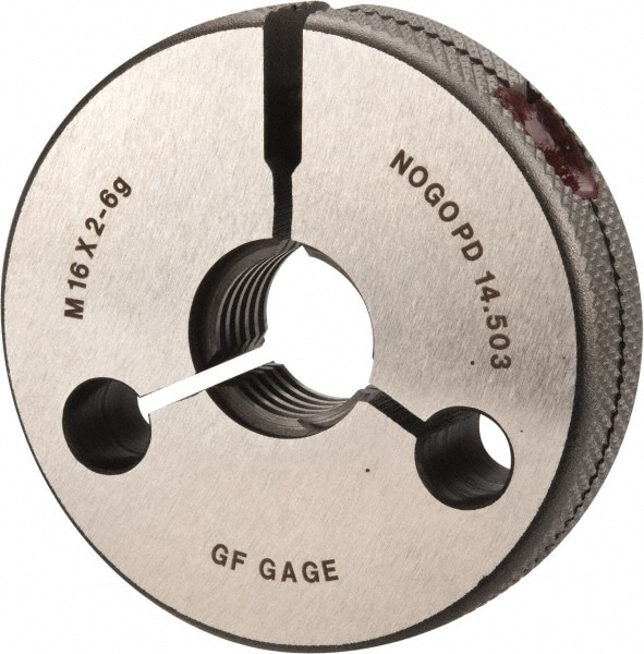 GF Gage R1602006GS Threaded Ring Gage: M16 x 2.00 Thread, Metric, Class 6G, Go & No Go Image