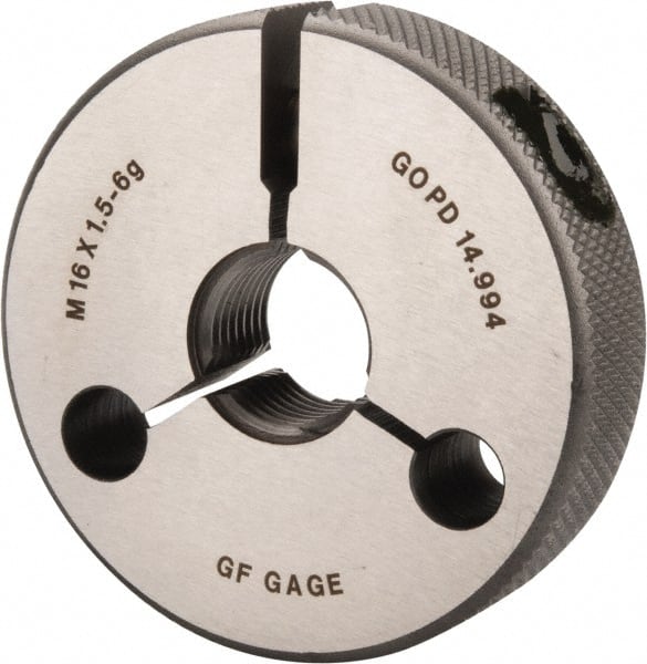 GF Gage R1601506GS Threaded Ring Gage: M16 x 1.50 Thread, Metric, Class 6G, Go & No Go 