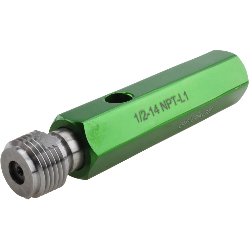 Pipe Thread Plug Gage: Tapered, 1/2-14, Class L-1, Single End