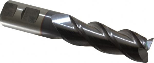 Cleveland C40361 Square End Mill: 1 Dia, 3 LOC, 1 Shank Dia, 5-1/2 OAL, 3 Flutes, Powdered Metal 