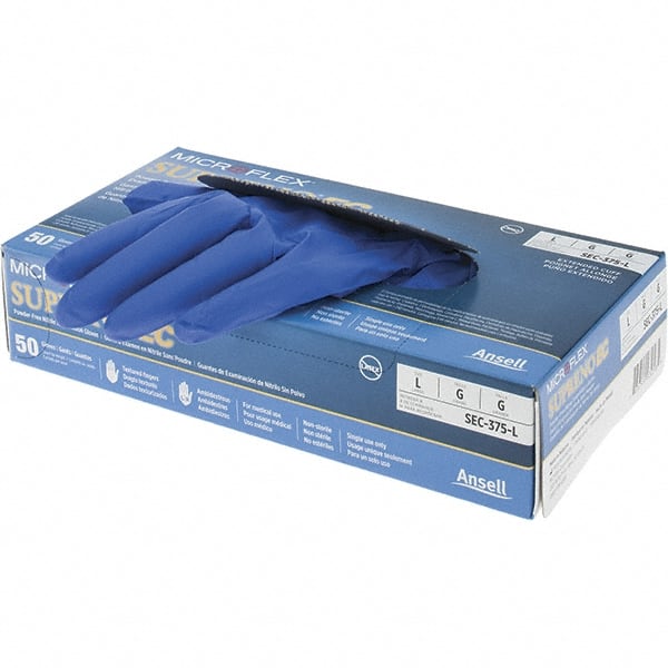 Microflex SEC-375-S Disposable Gloves, Nitrile, S, Blue, PK50