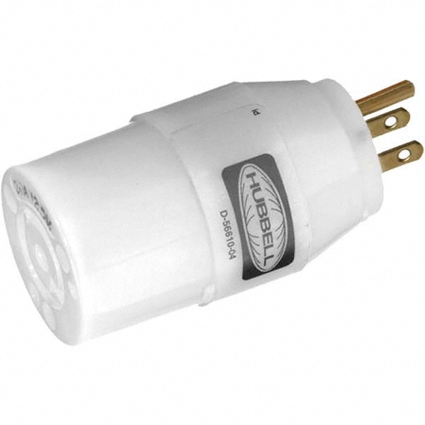 Hubbell Wiring Device-Kellems HBL2271 Straight Blade Adapter: Industrial, 5-15P to L5-15R, 125VAC, White Image