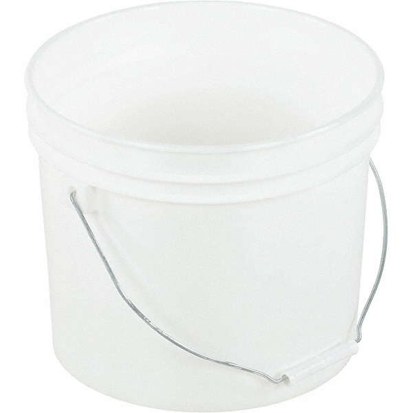 Buckets & Pails; Capacity: 2 gal (US); Body Material: High-Density Polyethylene; Style: Single Pail; Shape: Round; Color: White; Handle: Yes; Lid: No Lid; For Use With: Storage; Shipping; Handle Material: Steel; Height (mm): 9.25 in; Container Size Compatibility (Gal.): 2 gal (US)