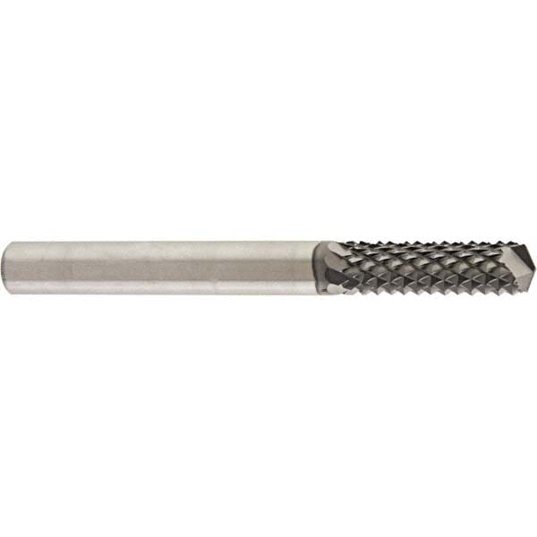 Diamond Pattern Router Bit: 0.25" Dia, 0.75" LOC, 1/4" Shank Dia, Drill Point