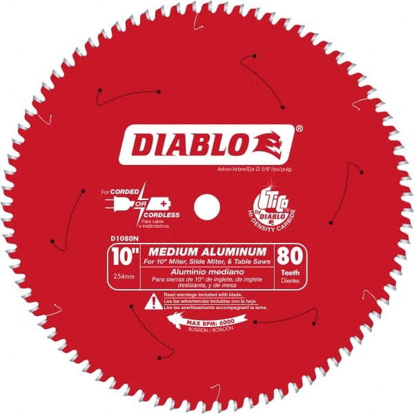 DIABLO D10100N Wet & Dry Cut Saw Blade: 10" Dia, 5/8" Arbor Hole, 100 Teeth 