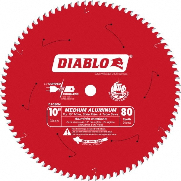 DIABLO D10100N Wet & Dry Cut Saw Blade: 10" Dia, 5/8" Arbor Hole, 100 Teeth Image