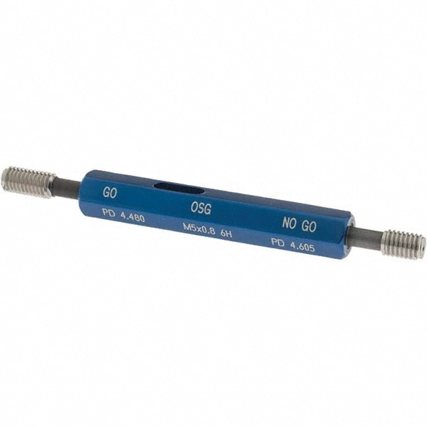 Plug Thread Gage: M5x0.8 Thread, 6H Class, Double End, Go & No Go