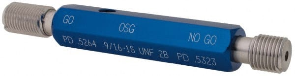 OSG 1500102800 Plug Thread Gage: 9/16-18 Thread, 2B Class, Double End, Go & No Go 