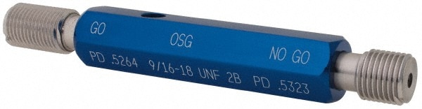 OSG 1500102800 Plug Thread Gage: 9/16-18 Thread, 2B Class, Double End, Go & No Go 