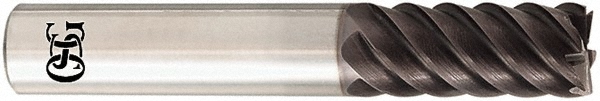 OSG HP450-2500 Square End Mill: 1/4 Dia, 3/4 LOC, 1/4 Shank Dia, 2-1/2 OAL, 6 Flutes, Solid Carbide Image