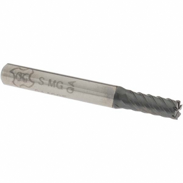 Square End Mill: 5.00 mm Dia, 13.00 mm LOC, 6 Flute, Solid Carbide - 50.00 mm OAL, 6.00 mm Shank Dia, 45 deg Helix, WXS Finish, Single End, Series 9140