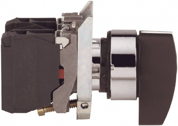 Square D XB4BJ53 Selector Switch Only: 3 Positions, Momentary (MO), Black Lever Image