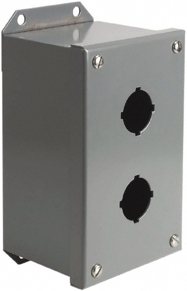 Square D 9001KYAF2 2 Hole, 30mm Hole Diameter, Steel Pushbutton Switch Enclosure Image