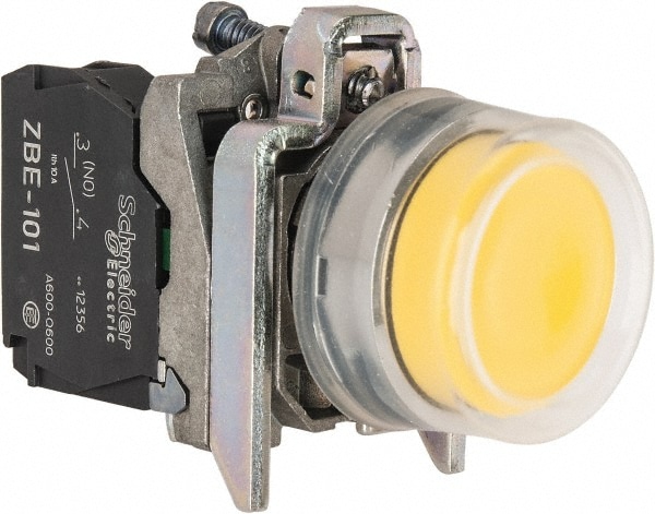 Square D XB4BP51 Push-Button Switch: 0.87" Mounting Hole Dia, Momentary (MO) Image