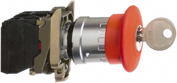 Square D XB4BS9445 Push-Button Switch: 0.87" Mounting Hole Dia, Maintained (MA) & Momentary (MO) Image