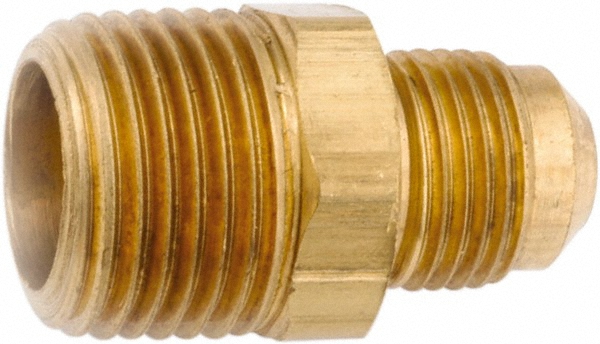 Lead-Free Brass Flared Tube Connector: 1/8" OD, 45 deg Flared Angle