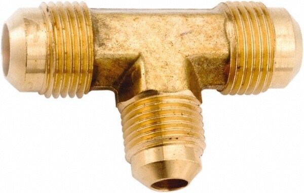 Lead Free Brass Flared Tube Union: 3/8 x 3/8 x 1/4" Tube OD, 45 ° Flared Angle