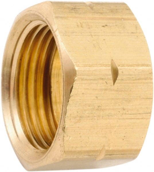 ANDERSON METALS 730261-14 Compression Tube Self-Aligning Nut with Captive Sleeve: NPT 