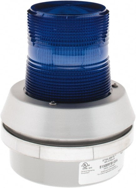 Edwards Signaling 51XBRFB120A Flashing Light: Blue, Box, Panel, Pipe, Surface & Wall Mount, 120VAC 