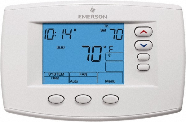 45 to 99&deg;F, 4 Heat, 2 Cool, Premium Residential Digital 7 Day Programmable Universal Multi-Stage or Heat Pump Thermostat - 0 to 30 Volts, Horizontal Mount, Electronic Contacts Switch