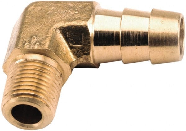 1/2" Barb x 1/2" Male Pipe 90 Degree Elbow Anderson Metals Brass Hose Fitting 