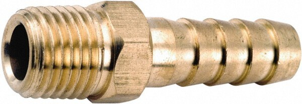 Barbed Hose Fitting: 3/8" x 3/8" ID Hose, Male Connector