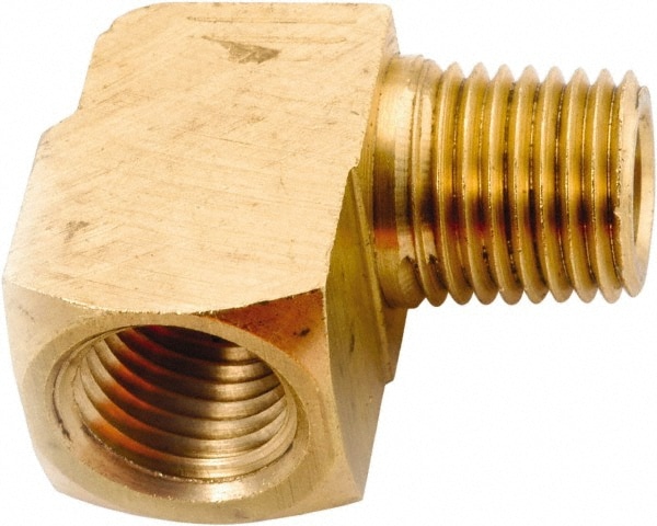 Industrial Pipe 90 ° Long Street Elbow: 3/8-18 Female Thread, 3/8-18 Male Thread, MNPT x FNPT