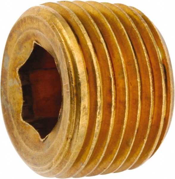 Industrial Pipe Hollow Hex Plug: 1/2-14 Male Thread, MNPT
