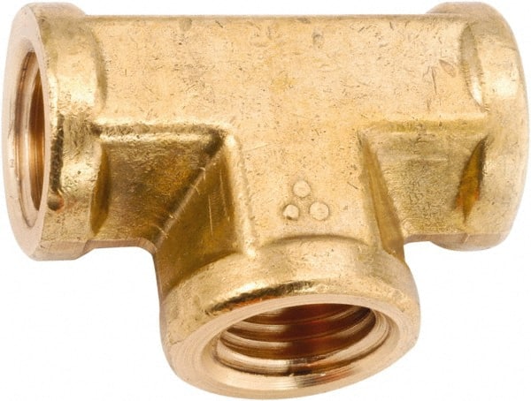ANDERSON METALS 756201-12 Brass Pipe Tee: 3/4" Fitting, Flanged, NPT, Lead Free 