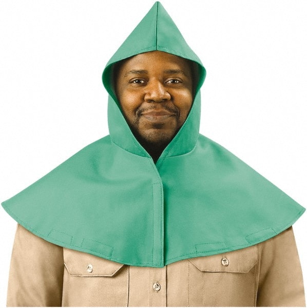 Steiner 11303 Arc Flash & FR Hoods; Hood Type: Hood with Neck & Shoulder Drape ; Hood Style: Hood with Neck and Shoulder Drape ; Material: Cotton ; Size: Universal ; Color: Green ; Hood Material: Cotton 