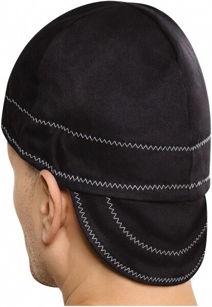 Neck Protection Cap: Size S & L, Black, Flame Retardant Cotton, Machine Washable & Reversible