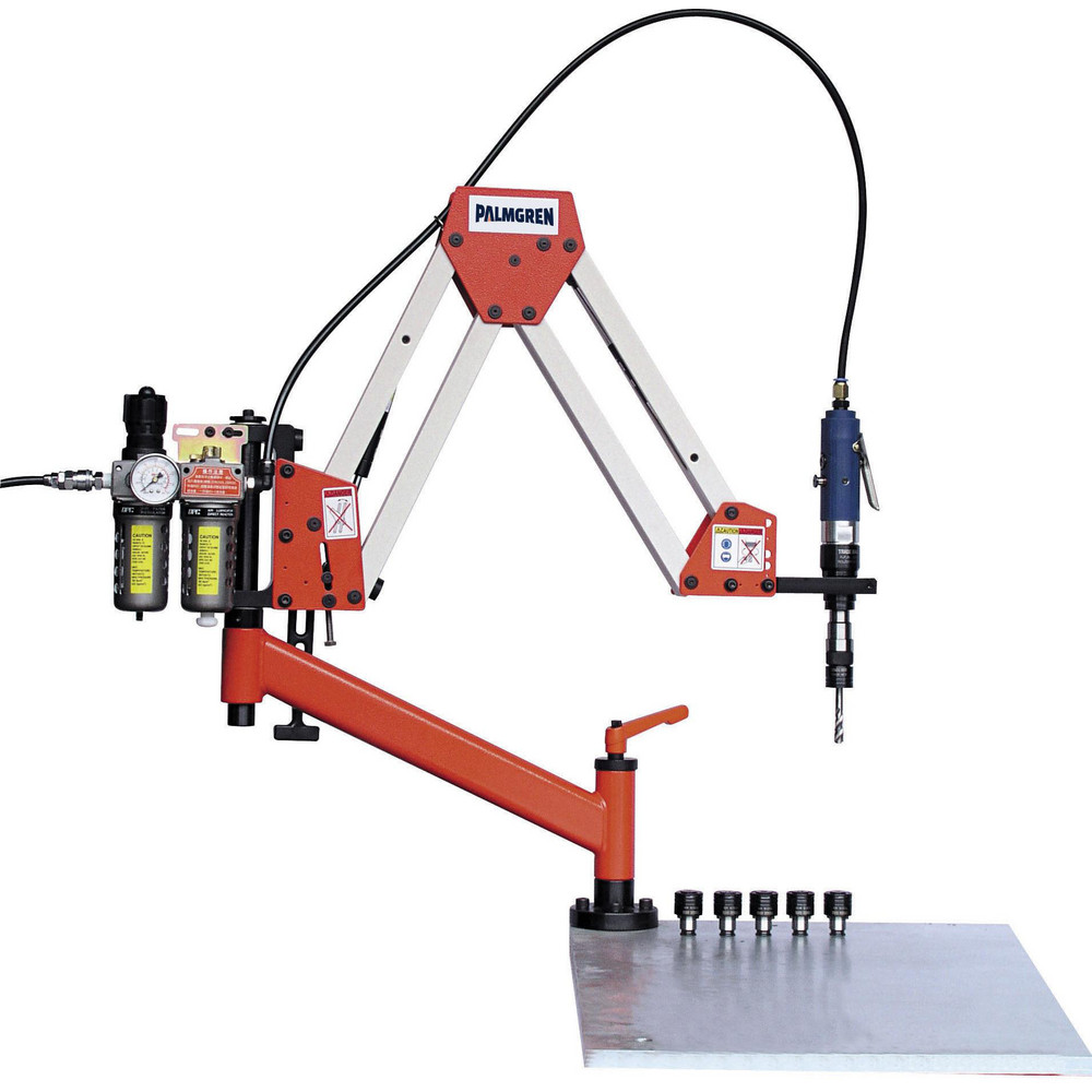Pneumatic Tapping Arm: 58" Arm Reach, 9/16" Max Aluminum, 1/2" Max Steel, 400.00 RPM - 27.0000 ft-lb Torque
