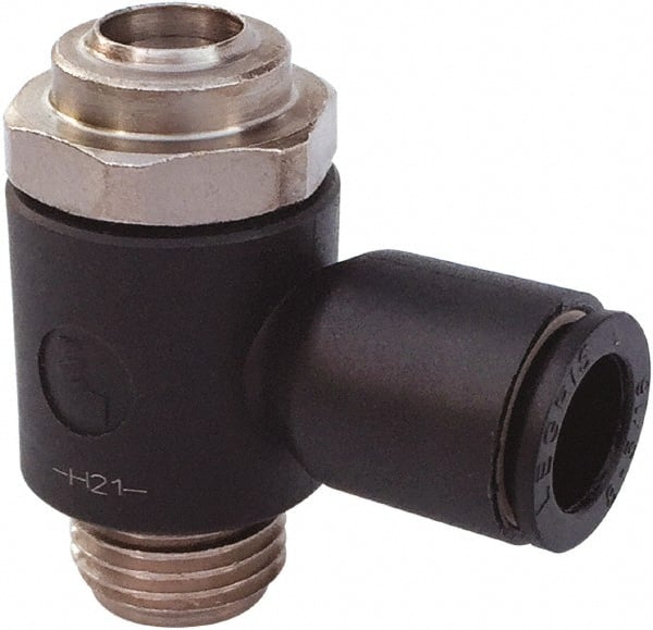 Legris 7010 06 10 Air Flow Control Valve: Compact Meter Out Flow Control, Tube x BSPP, 6mm Tube OD, 145 Max psi 